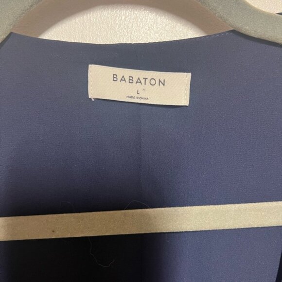 Aritzia Babaton Wallace Navy Wrap Dress Sz L - Picture 5 of 5